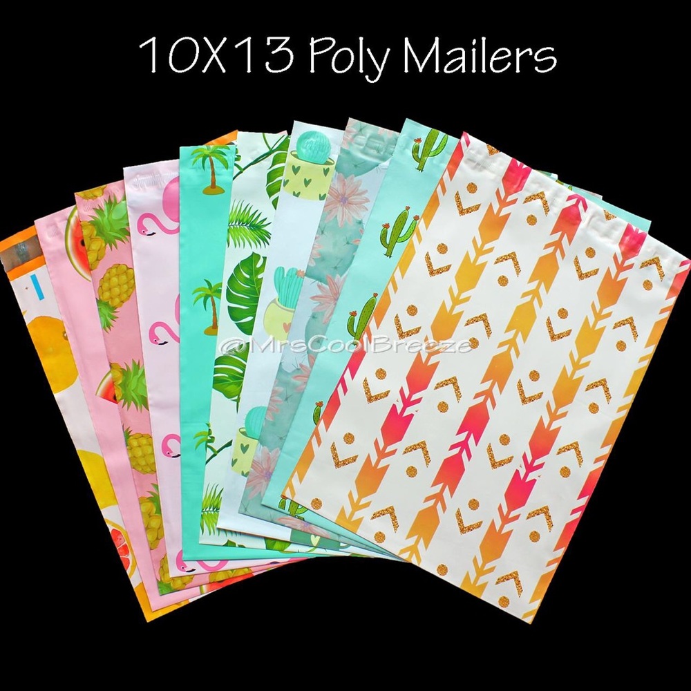 100 - 10X13 Mix of Shown Designer Poly Mailers